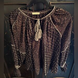 Ulla Johnson Printed V-Neck Blouse Size: M/6